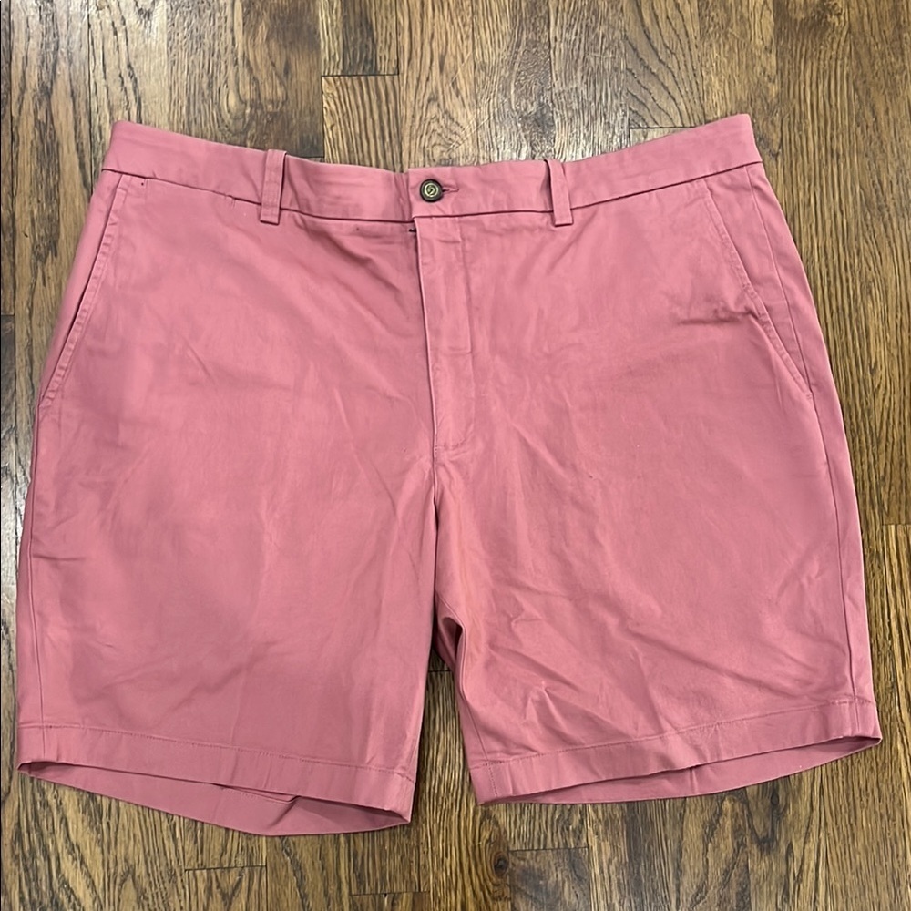🦆Mens Shorts Flat Front Duck Head 8inch Green Badge Chinos, Like New.